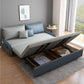 Pillow Included Convertible Sofa Armless Foldable Futon Sofa Bed with Storage