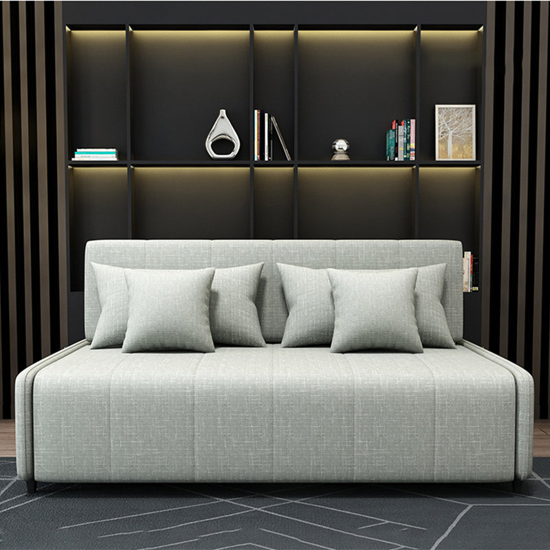 Pillow Included Convertible Sofa Armless Foldable Futon Sofa Bed 45.3"L x 39.4"W x 32.3"H White Clearhalo 'furn' 'furn_futons' 'Furniture' 'Futons & Daybeds' 'Futons' 'Living Room Furniture' 6363935