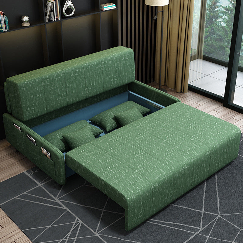Pillow Included Convertible Sofa Armless Foldable Futon Sofa Bed 77"L x 39"W x 32"H Green Clearhalo 'furn' 'furn_futons' 'Furniture' 'Futons & Daybeds' 'Futons' 'Living Room Furniture' 6363938