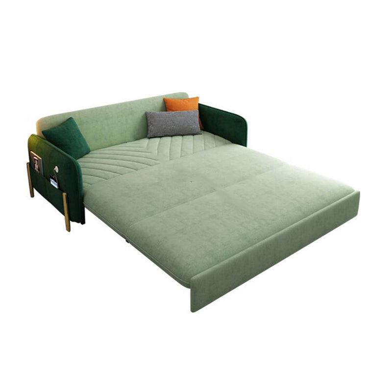 Modern Green Convertible Sofa Pillow Included Foldable Futon Sofa Bed