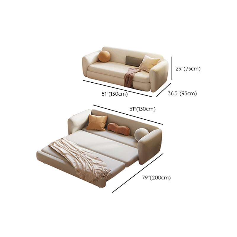 Recessed Arms Futon Sofa Bed Cushion Back Pillow Included Sleeper Sofa Clearhalo 'furn' 'furn_futons' 'Furniture' 'Futons & Daybeds' 'Futons' 'Living Room Furniture' 6364066