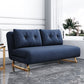 Cushion Back Futon Sofa Bed Pillow Included Sleeper Sofa with Gold Leg Blue Clearhalo 'furn' 'furn_futons' 'Furniture' 'Futons & Daybeds' 'Futons' 'Living Room Furniture' 6364069