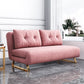 Cushion Back Futon Sofa Bed Pillow Included Sleeper Sofa with Gold Leg Pink Clearhalo 'furn' 'furn_futons' 'Furniture' 'Futons & Daybeds' 'Futons' 'Living Room Furniture' 6364071