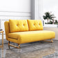 Cushion Back Futon Sofa Bed Pillow Included Sleeper Sofa with Gold Leg Yellow Clearhalo 'furn' 'furn_futons' 'Furniture' 'Futons & Daybeds' 'Futons' 'Living Room Furniture' 6364073