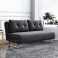 Cushion Back Futon Sofa Bed Pillow Included Sleeper Sofa with Gold Leg Grey Clearhalo 'furn' 'furn_futons' 'Furniture' 'Futons & Daybeds' 'Futons' 'Living Room Furniture' 6364075