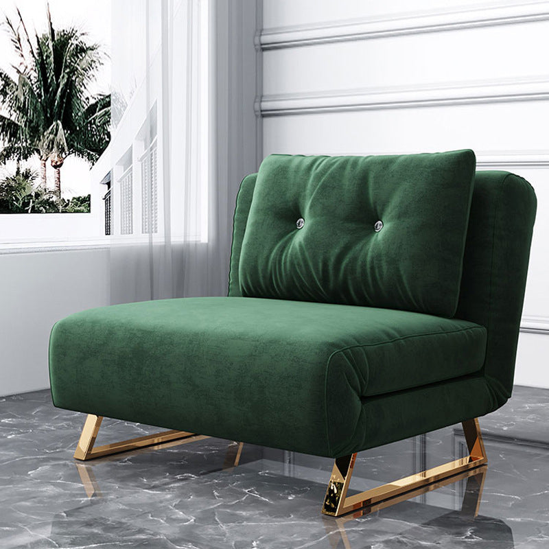 Cushion Back Futon Sofa Bed Pillow Included Sleeper Sofa with Gold Leg 37"L x 35"W x 30"H Green Clearhalo 'furn' 'furn_futons' 'Furniture' 'Futons & Daybeds' 'Futons' 'Living Room Furniture' 6364076