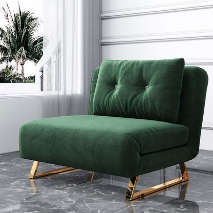 Cushion Back Futon Sofa Bed Pillow Included Sleeper Sofa with Gold Leg 37"L x 35"W x 30"H Green Clearhalo 'furn' 'furn_futons' 'Furniture' 'Futons & Daybeds' 'Futons' 'Living Room Furniture' 6364076