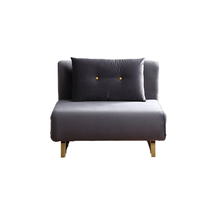 Cushion Back Futon Sofa Bed Pillow Included Sleeper Sofa with Gold Leg Clearhalo 'furn' 'furn_futons' 'Furniture' 'Futons & Daybeds' 'Futons' 'Living Room Furniture' 6364077