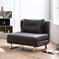 Cushion Back Futon Sofa Bed Pillow Included Sleeper Sofa with Gold Leg Clearhalo 'furn' 'furn_futons' 'Furniture' 'Futons & Daybeds' 'Futons' 'Living Room Furniture' 6364086