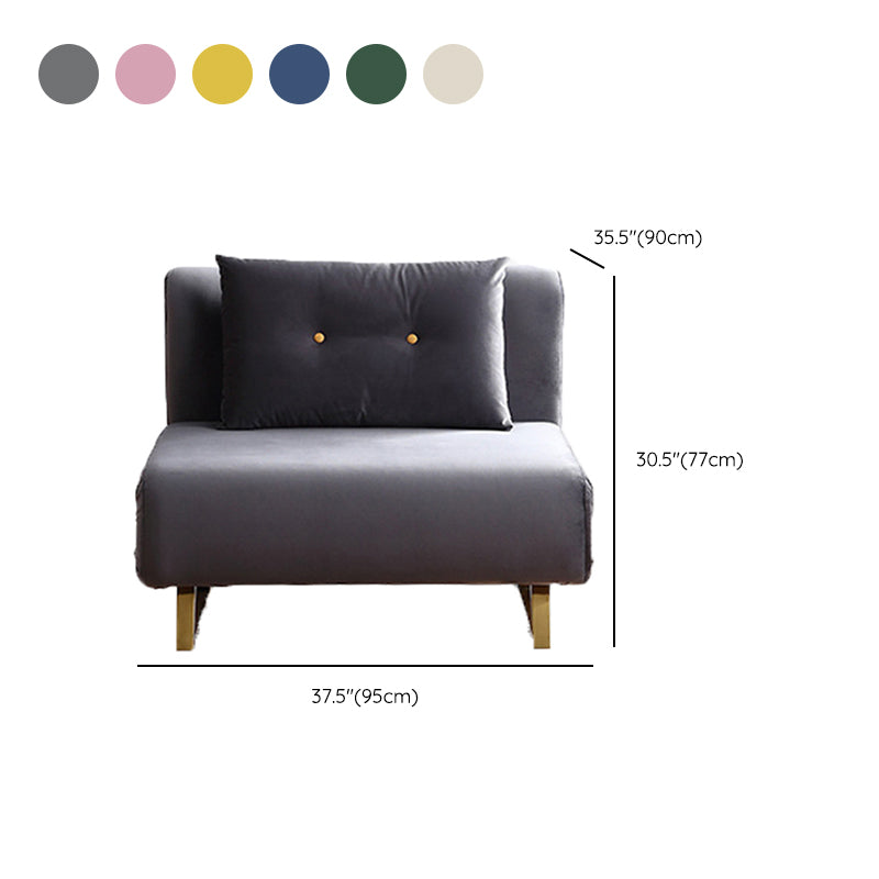 Cushion Back Futon Sofa Bed Pillow Included Sleeper Sofa with Gold Leg Clearhalo 'furn' 'furn_futons' 'Furniture' 'Futons & Daybeds' 'Futons' 'Living Room Furniture' 6364091