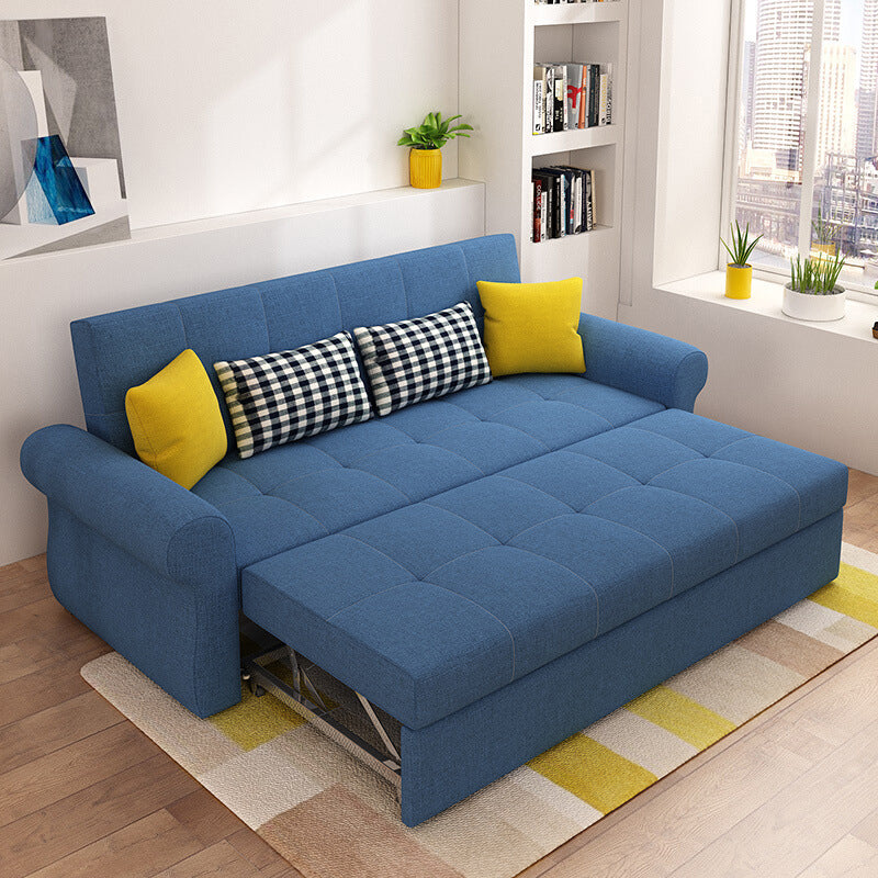 Cushion Back Futon Sofa bedkussen omvatte wijd uitlopende armen slaper bank