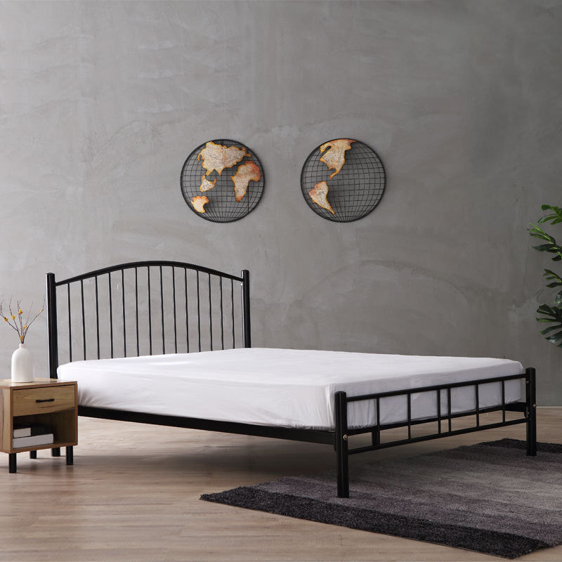 Contemporary Slat Bed Metal Black Open-Frame Bed with Custom Gold Legs Clearhalo 'Bedroom Furniture' 'Beds' 'furn' 'furn_beds' 'Furniture' 6364174