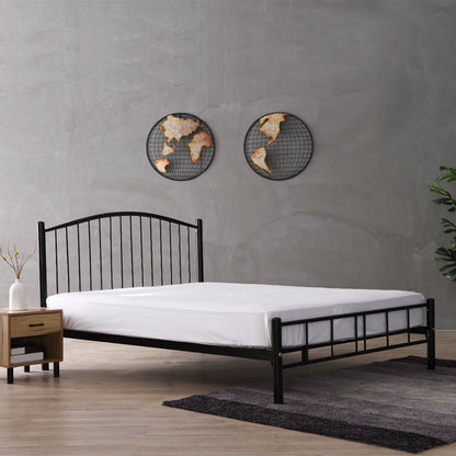 Contemporary Slat Bed Metal Black Open-Frame Bed with Custom Gold Legs Clearhalo 'Bedroom Furniture' 'Beds' 'furn' 'furn_beds' 'Furniture' 6364174