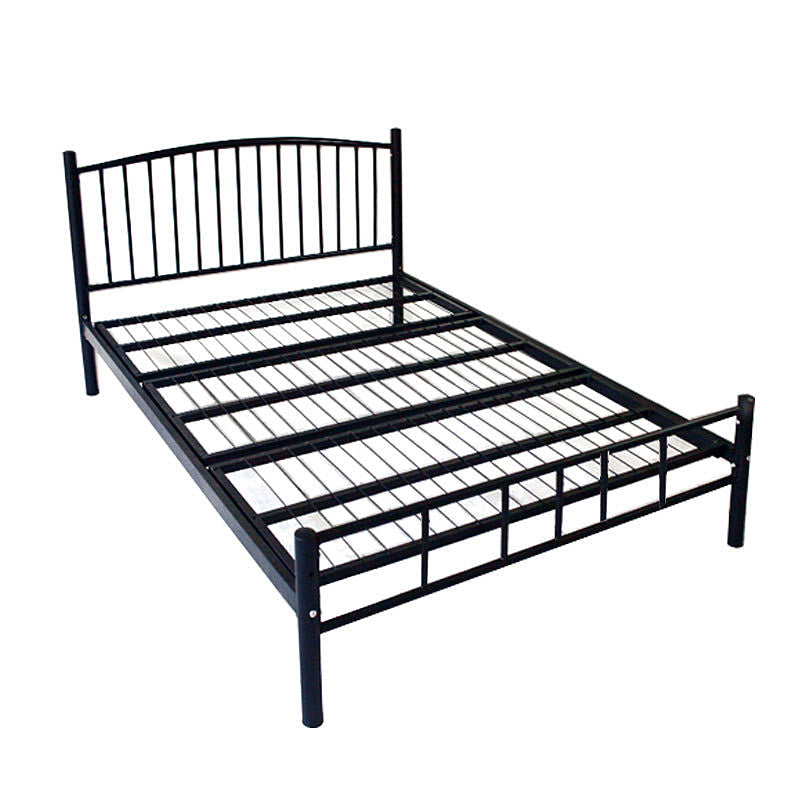 Contemporary Slat Bed Metal Black Open-Frame Bed with Custom Gold Legs Clearhalo 'Bedroom Furniture' 'Beds' 'furn' 'furn_beds' 'Furniture' 6364177