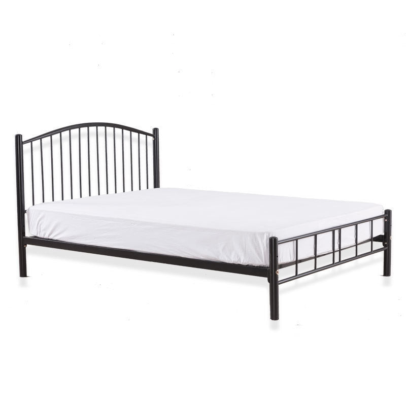 Contemporary Slat Bed Metal Black Open-Frame Bed with Custom Gold Legs Olympic Queen Clearhalo 'Bedroom Furniture' 'Beds' 'furn' 'furn_beds' 'Furniture' 6364180