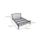 Contemporary Slat Bed Metal Black Open-Frame Bed with Custom Gold Legs Clearhalo 'Bedroom Furniture' 'Beds' 'furn' 'furn_beds' 'Furniture' 6364183