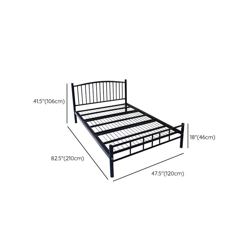 Contemporary Slat Bed Metal Black Open-Frame Bed with Custom Gold Legs Clearhalo 'Bedroom Furniture' 'Beds' 'furn' 'furn_beds' 'Furniture' 6364184