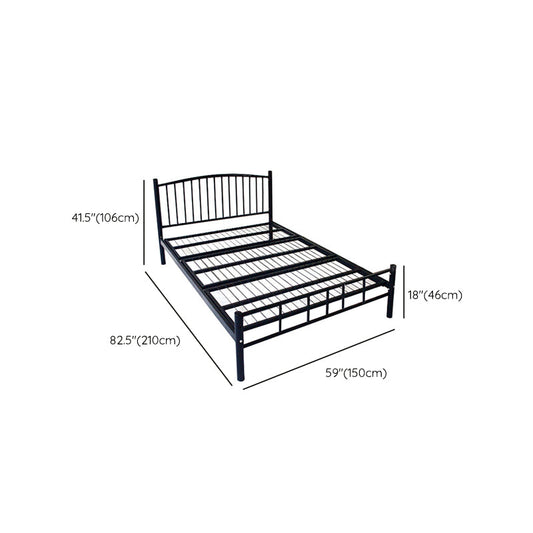 Contemporary Slat Bed Metal Black Open-Frame Bed with Custom Gold Legs Clearhalo 'Bedroom Furniture' 'Beds' 'furn' 'furn_beds' 'Furniture' 6364185