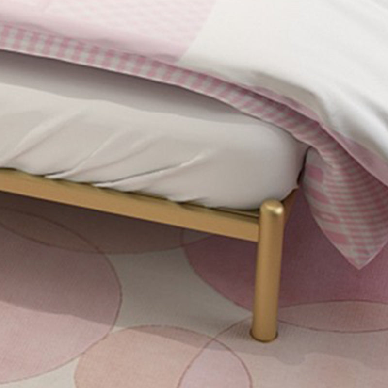 Metal and Upholstered Bed Frame with Metal Legs Open-Frame Bed in Gold Clearhalo 'Bedroom Furniture' 'Beds' 'furn' 'furn_beds' 'Furniture' 6364193