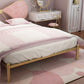 Metal and Upholstered Bed Frame with Metal Legs Open-Frame Bed in Gold Clearhalo 'Bedroom Furniture' 'Beds' 'furn' 'furn_beds' 'Furniture' 6364194