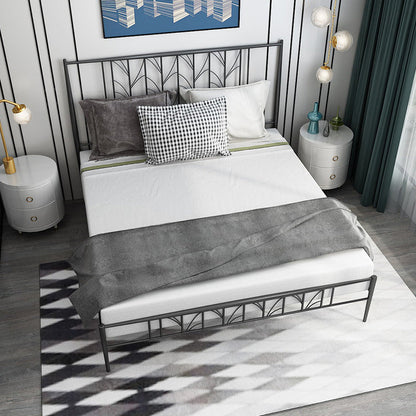 Cadre de lit en or et noir en fer à cadre ouvert avec des jambes en or personnalisées