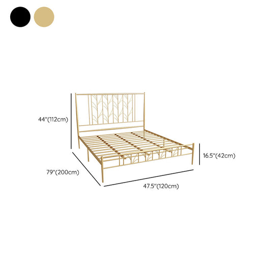 Gold und Schwarzbett-Eisen-Eisenbett mit maßgeschneiderten goldenen Beinen