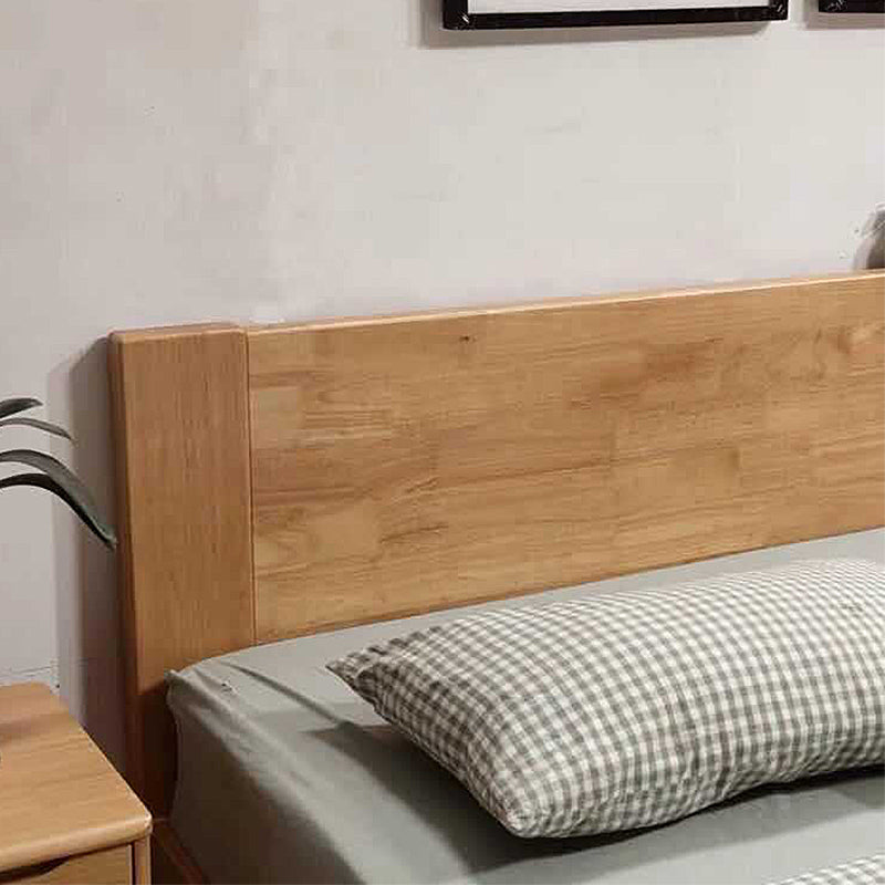 Modern Solid Color Panel Bed Rubberwood Standard Bed with Headboard Clearhalo 'Bedroom Furniture' 'Beds' 'furn' 'furn_beds' 'Furniture' 6364225