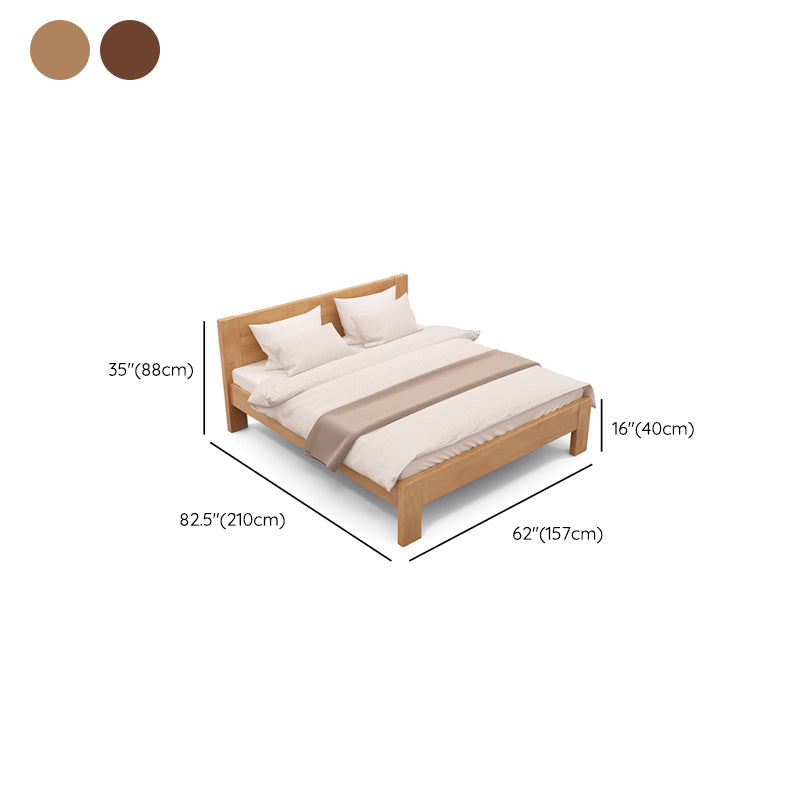 Modern Solid Color Panel Bed Rubberwood Standard Bed with Headboard Clearhalo 'Bedroom Furniture' 'Beds' 'furn' 'furn_beds' 'Furniture' 6364232