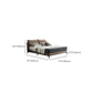 Espresso Down Panel Bed Contemporary Standard Bed with Upholstered Headboard