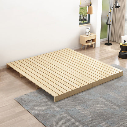 モダンプラットフォームベッドフレームソリッドウッドプラットフォームベッドパインウッド