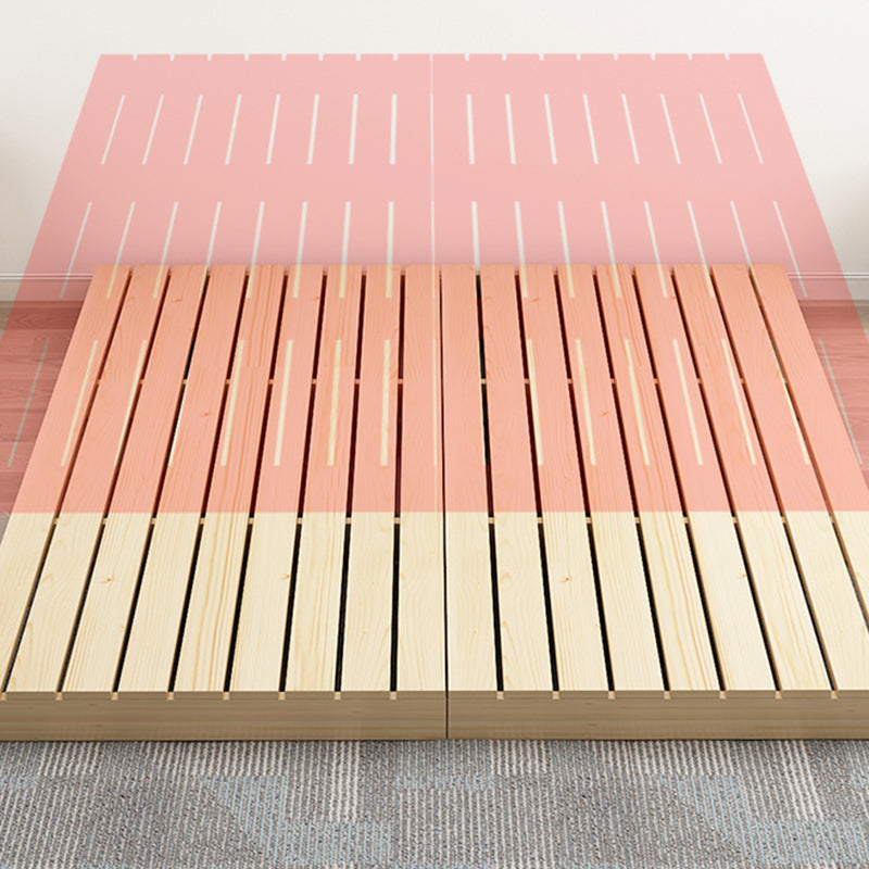 モダンプラットフォームベッドフレームソリッドウッドプラットフォームベッドパインウッド