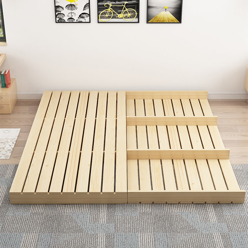 モダンプラットフォームベッドフレームソリッドウッドプラットフォームベッドパインウッド