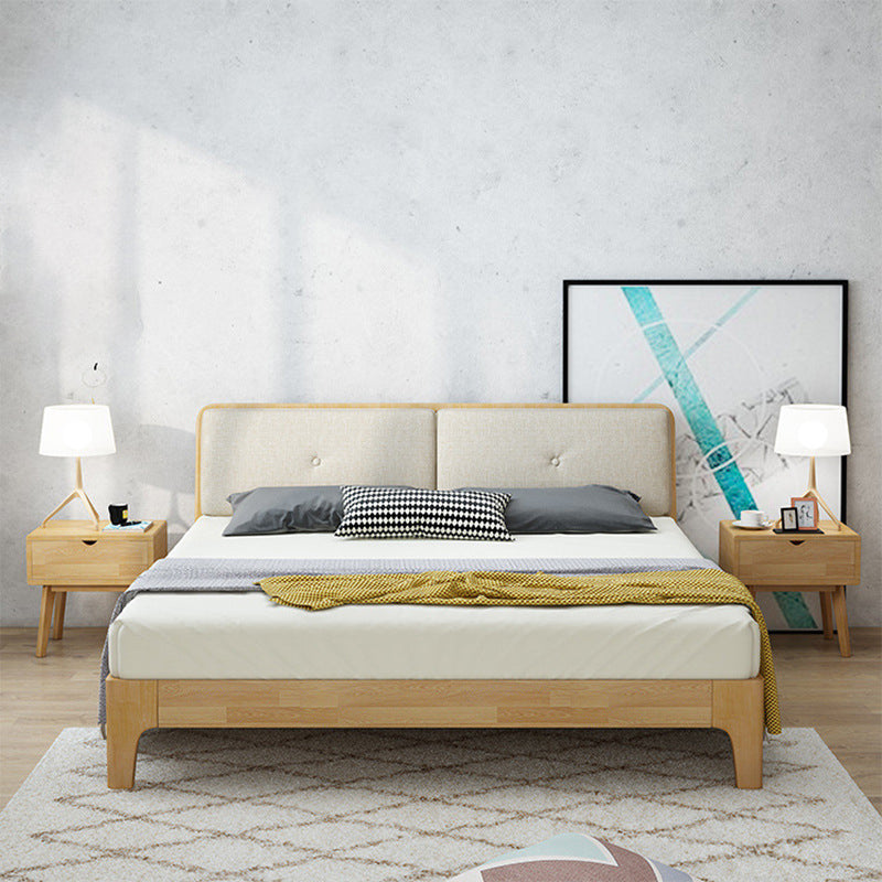 Panneau moderne lit en bois massif en bois lit standard avec tête de lit