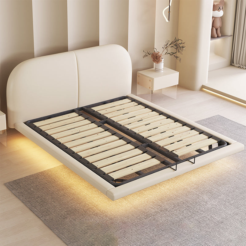 Marco de cama contemporáneo de espuma de cama estándar de color sólido con cabecera tapizada