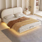 Marco de cama contemporáneo de espuma de cama estándar de color sólido con cabecera tapizada