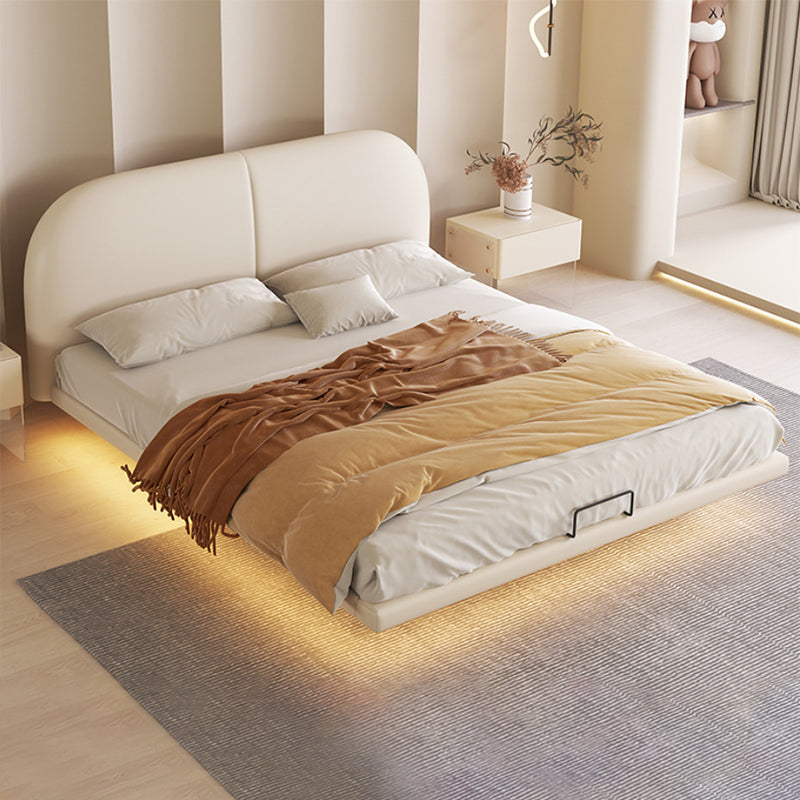 Marco de cama contemporáneo de espuma de cama estándar de color sólido con cabecera tapizada