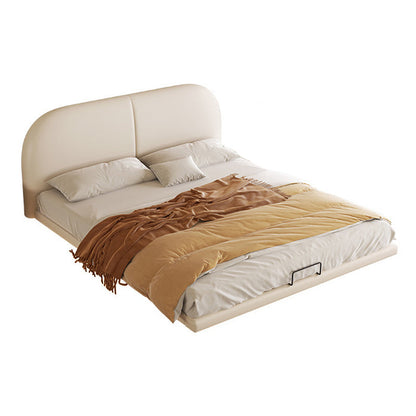 Marco de cama contemporáneo de espuma de cama estándar de color sólido con cabecera tapizada
