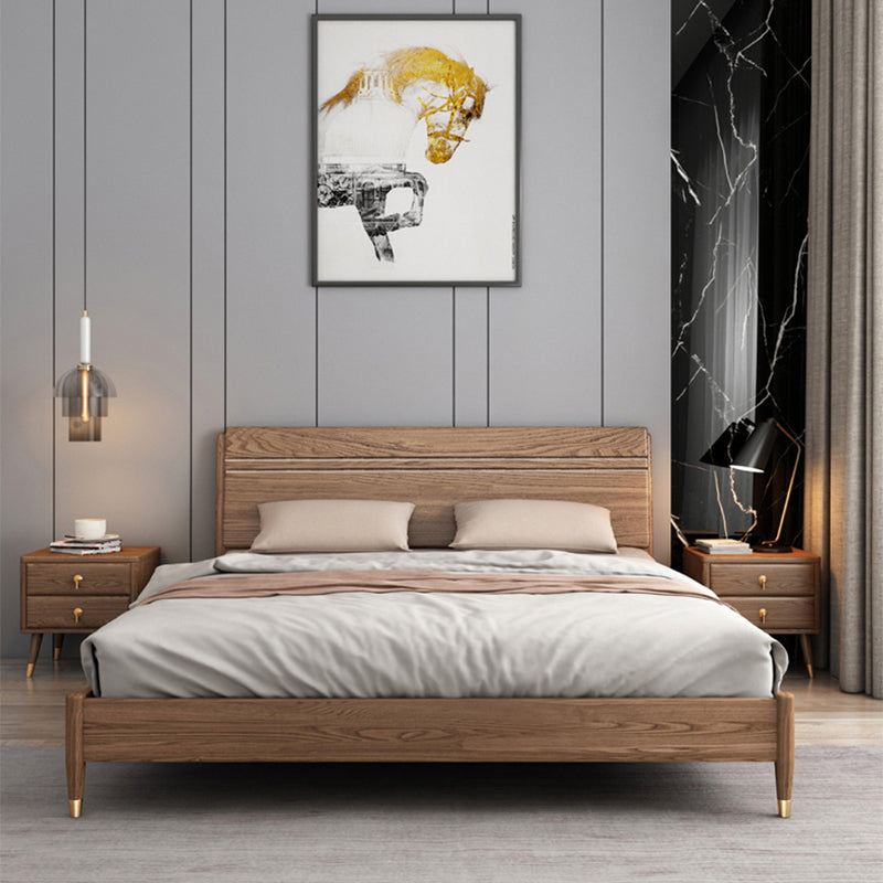 Color sólido de color rectangular Panel de cama Ceniza Cena estándar con cabecera