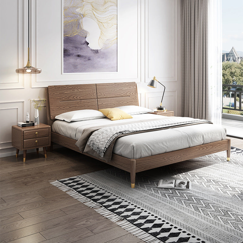 Color sólido de color rectangular Panel de cama Ceniza Cena estándar con cabecera