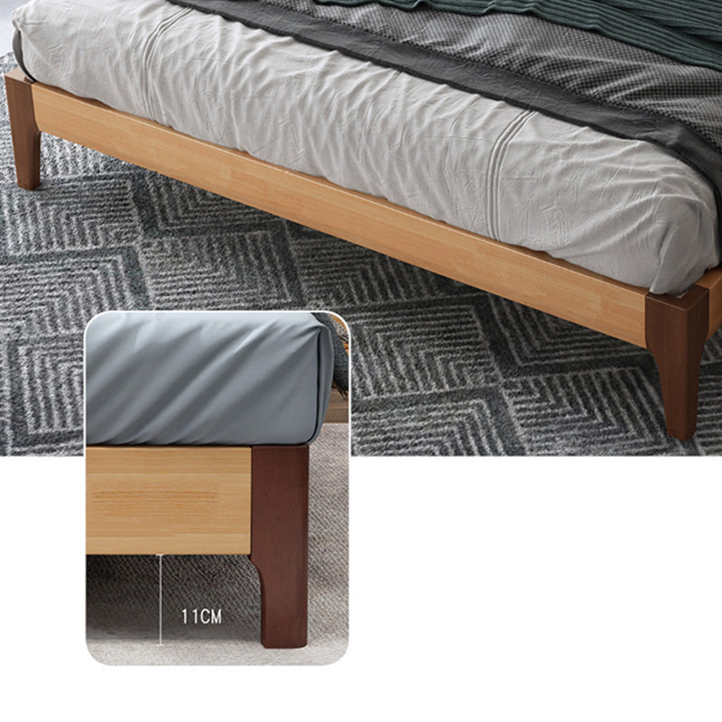 Lit standard en bois massif avec lit de tête de lit contemporain