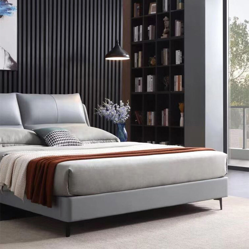 Cadre de lit gris moderne lit de couleur unie en couleur avec une jambe en or personnalisée