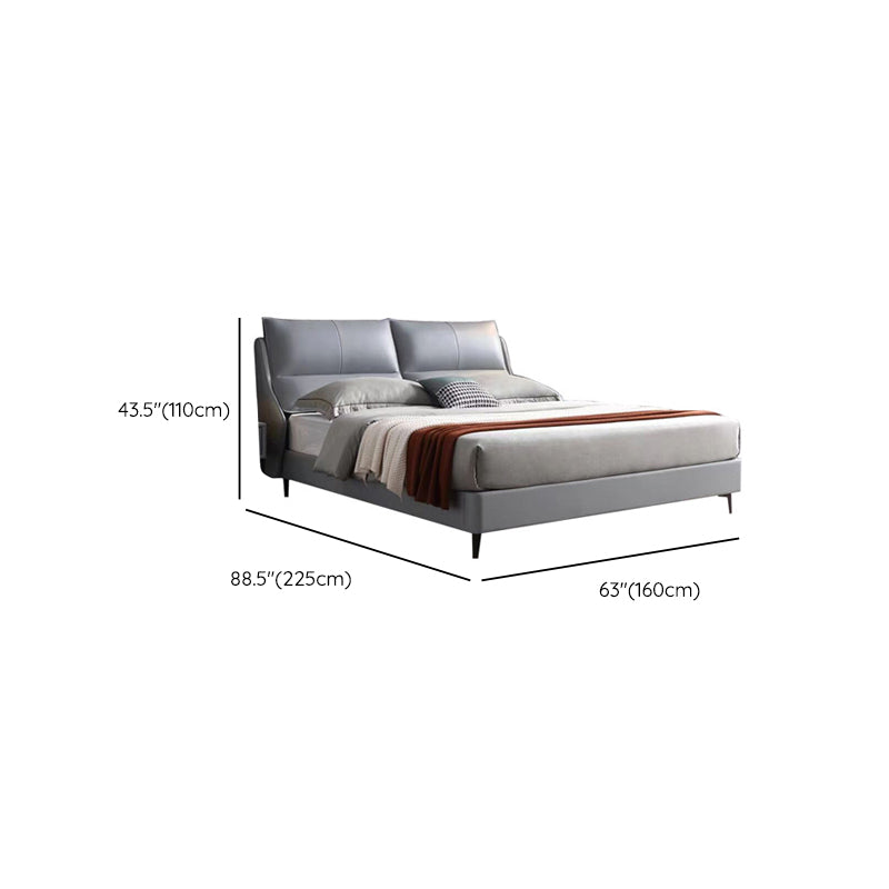 Cadre de lit gris moderne lit de couleur unie en couleur avec une jambe en or personnalisée