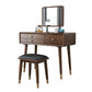 3-Drawer Vanity Makeup Table Set Traditional Mirrored Ash Vanity Clearhalo 'Bedroom Furniture' 'furn' 'furn_makeup_vanities' 'Furniture' 'Makeup Vanities' 'makeup_vanities' 6364513