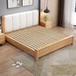 Cama de panel moderno rectangular cama de madera sólida con cabecero