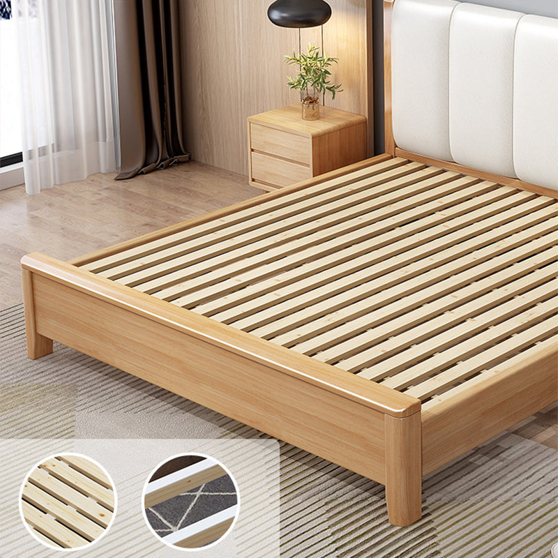 Cama de panel moderno rectangular cama de madera sólida con cabecero