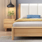 Cama de panel moderno rectangular cama de madera sólida con cabecero