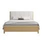 Cama de panel moderno rectangular cama de madera sólida con cabecero