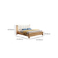 Cama de panel moderno rectangular cama de madera sólida con cabecero