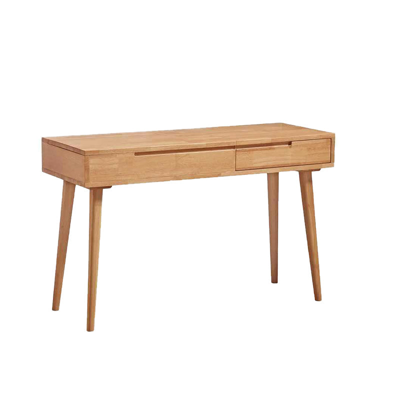 Scandinavian Rubberwood Vanity Flip Single Mirror Jewelry Vanity Desk Makeup Vanity Wood Clearhalo 'Bedroom Furniture' 'furn' 'furn_makeup_vanities' 'Furniture' 'Makeup Vanities' 'makeup_vanities' 6364608