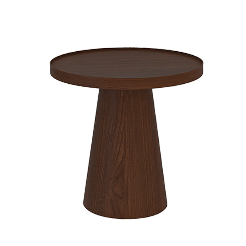 スカンジナビアの茶色のテーブルラウンドペデスタルソリッドウッドエンドテーブル